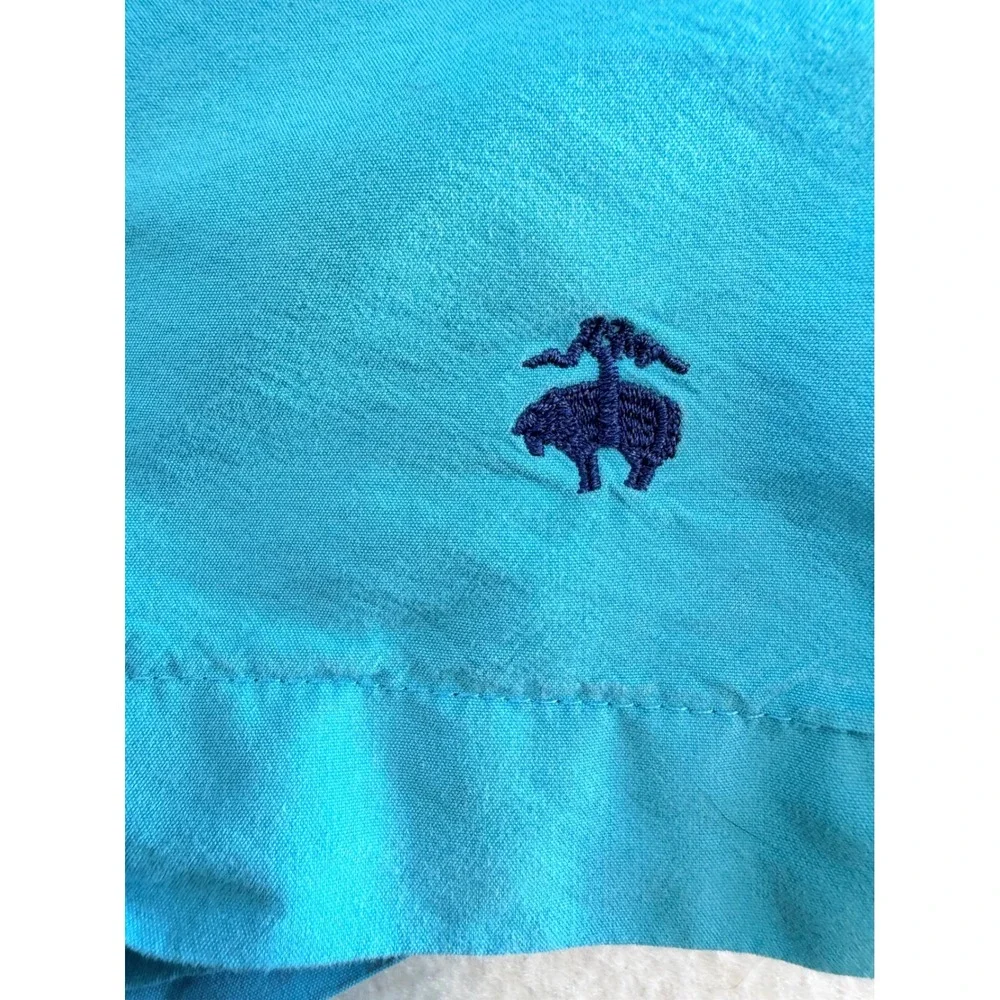Brooks Brothers Mens Light Blue Swim Trunks Elastic Waist Drawstring 6in Inseam